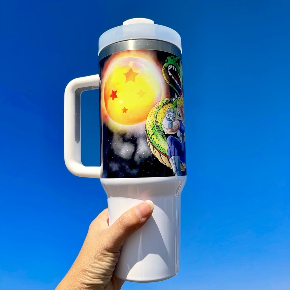 Dragon Ball Z 40 oz Tumbler with hand carry handle and Straw for COLD and HOT - Picture 3 of 3